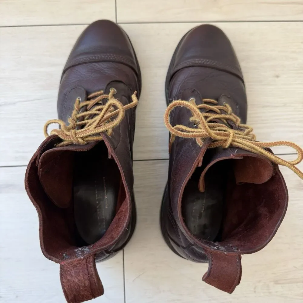 Men’s Allen Edmonds Normandy Cap Toe 10 D Boots Brown Leather Steampunk Handmade